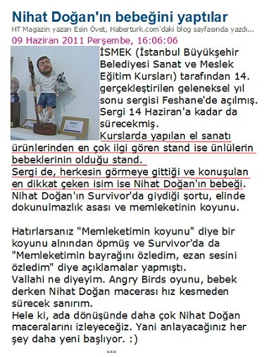 HABERTÜRK Gazetesi Nihat Doğan heykeli haberi 09.06.2011 HABERTÜRK Gazetesi Nihat Doğan heykeli haberi 09.06.2011